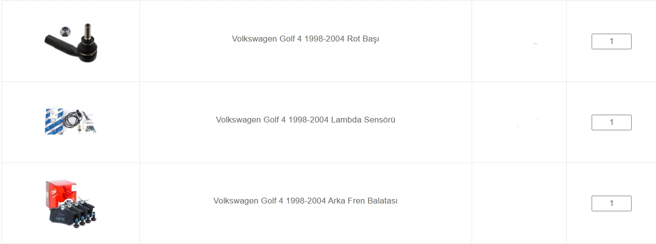 Suspension, sensor and brake parts order (Part 2).