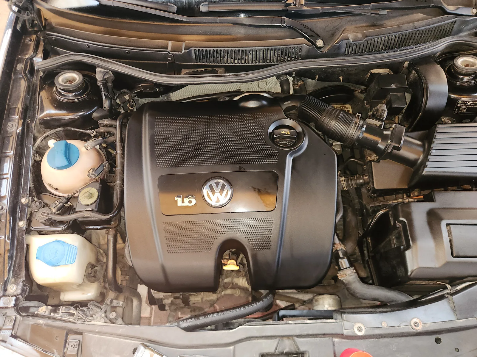 Engine bay appearance after cleaning.